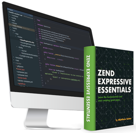 Zend Expressive Essentials iMac and book cover image