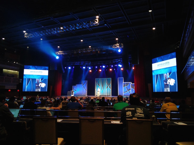 Adam Culp on stage at ZendCon 2016