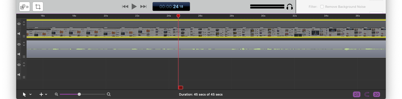 A locked clip in Screenflow 9