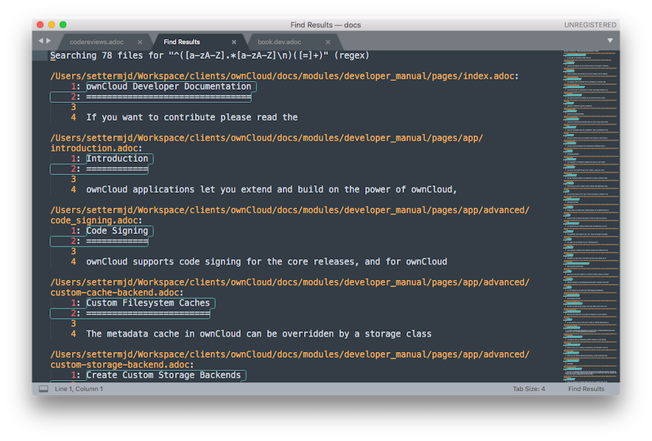 Doing a project-wide find and replace, using a regular expression, with SublimeText 3
