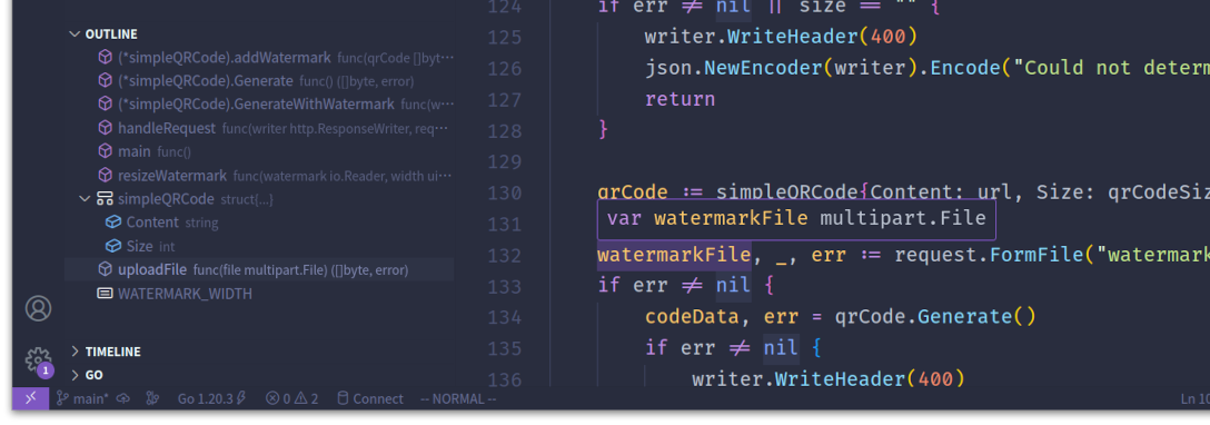 The Outline View in Visual Studio Code