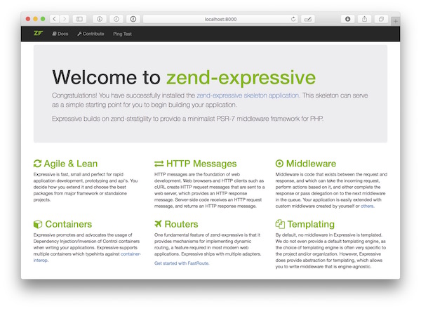 Zend Expressive Basic Application