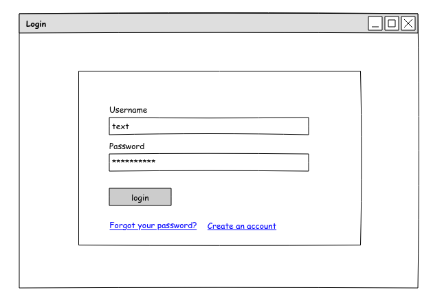 A simplistic mockup of a website’s login form